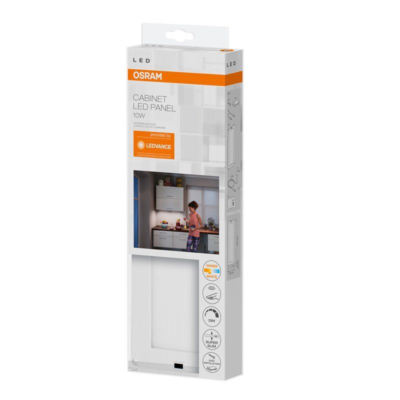 Osram LED Unterbauleuchte Cabinet Panel 300x100mm Doublepack 10W/830 220lm warmweiß dimmbar grau IP20