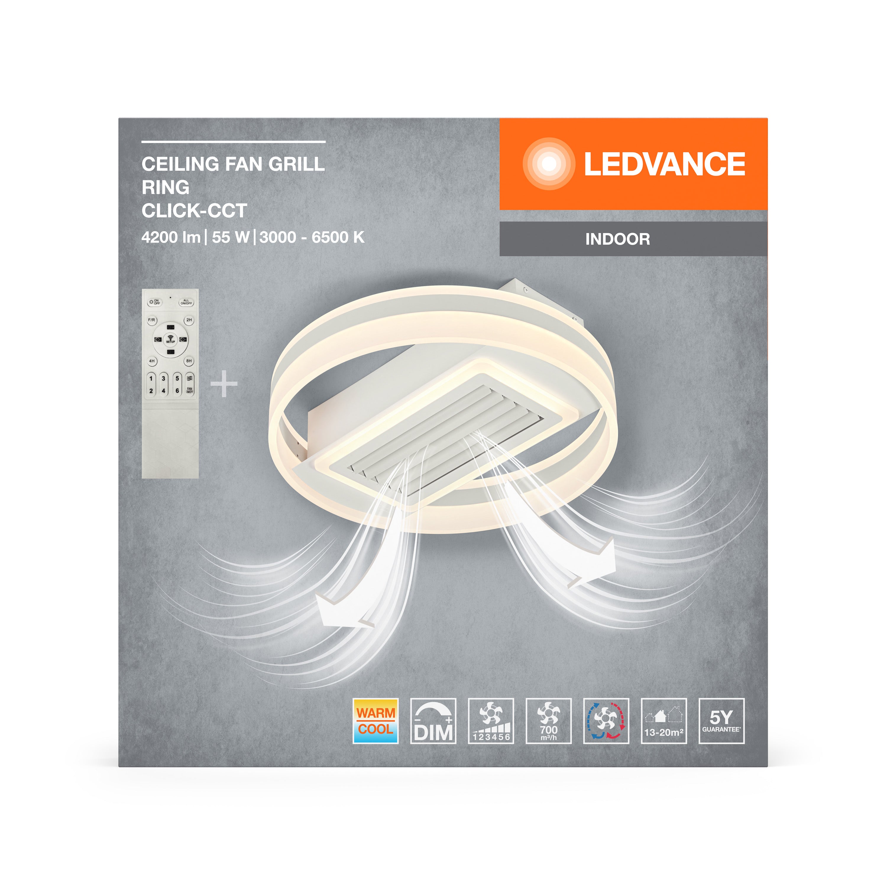 LEDVANCE LED Deckenventilator Grill Ring – Verpackung Vorderseite