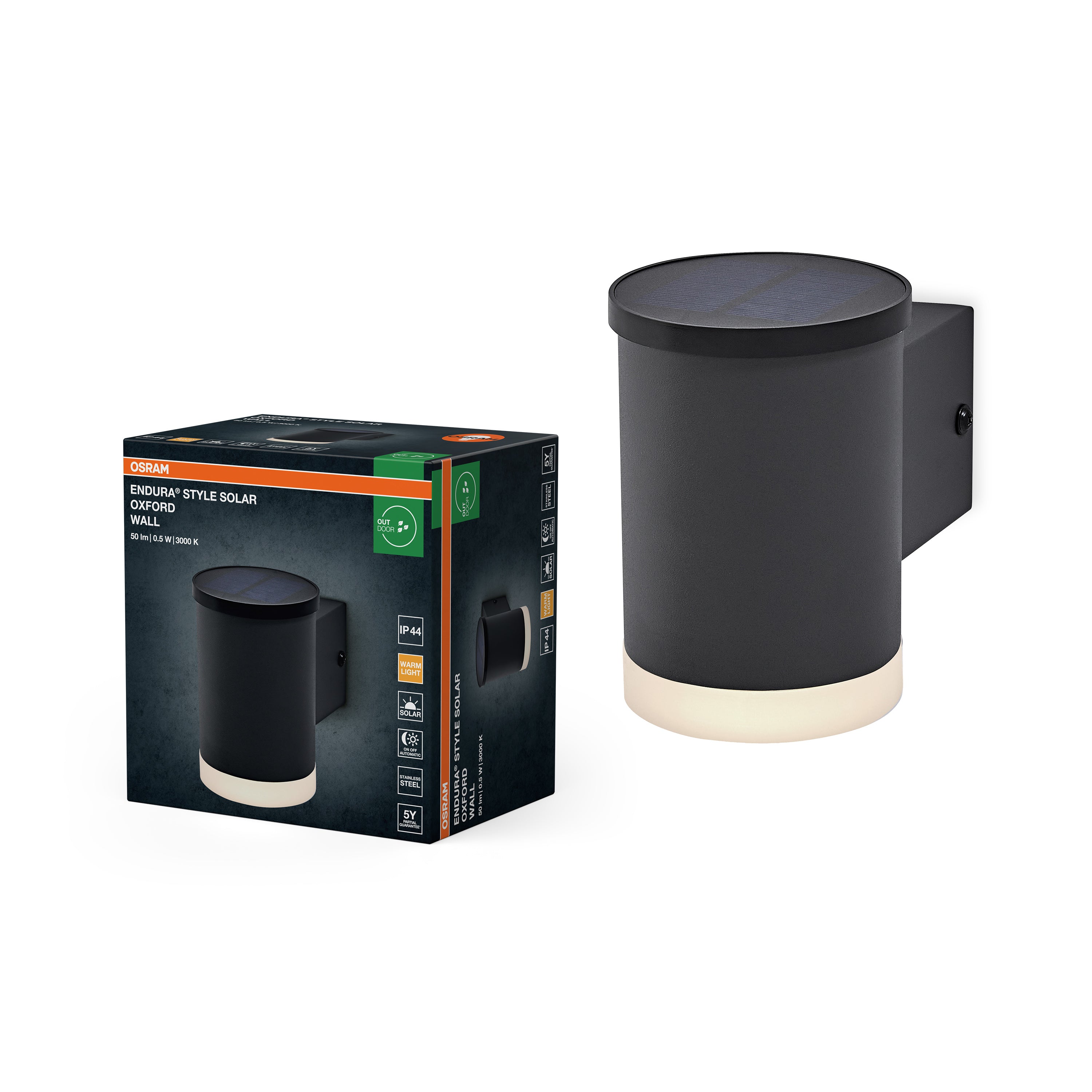 Osram LED Wandleuchte Endura Style Solar Oxford – Produkt mit Verpackung