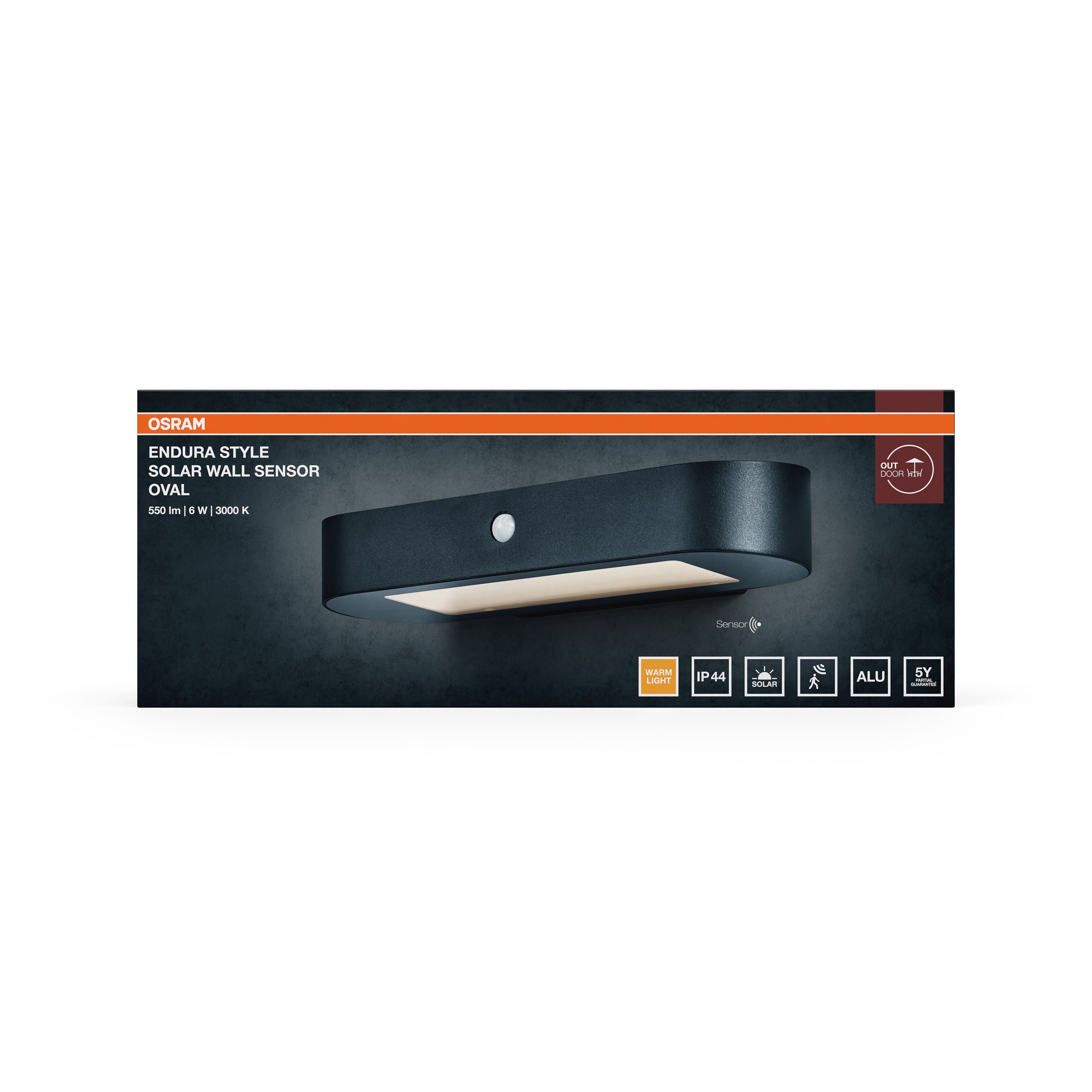 Osram LED Wandleuchte Endura Style Solar Oval Sensor – Verpackung Vorderseite