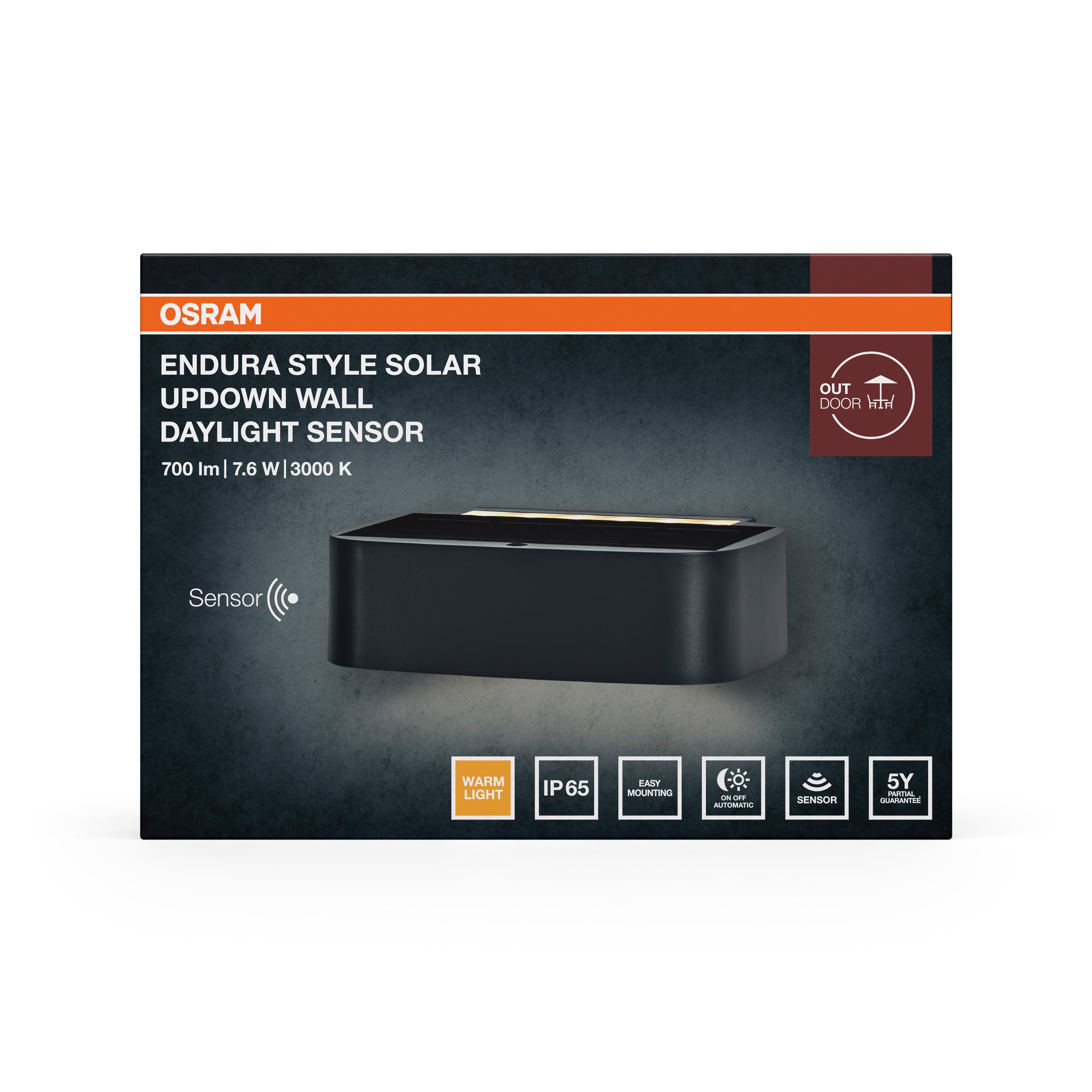 Osram LED Wandleuchte Endura Style Solar Daylight Sensor UpDown – Verpackung Vorderseite