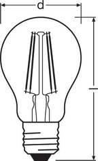 LEDVANCE LED Bellalux Filament Classic A 7-60W/827 E27 806lm klar warmweiß 300° 2er Pack
