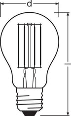 Osram LED Parathom Filament Classic A 7,5-75W/827 E27 1055lm klar warmweiß 300° nicht dimmbar