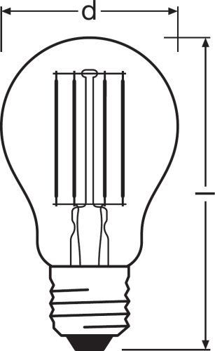 Osram LED Parathom Filament Classic A 7,5-75W/827 E27 1055lm klar warmweiß 300° nicht dimmbar