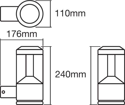 LEDVANCE LED Wandleuchte Endura Style Lantern Modern 11,5W/830 610lm warmweiß nicht dimmbar dunkelgrau IP44