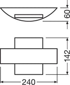 LEDVANCE LED Wandleuchte Endura Style Shield Square 10,5W/830 410lm warmweiß nicht dimmbar dunkelgrau IP44