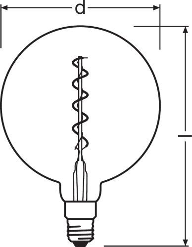 Osram LED Vintage 1906 Globe G125 Filament Gold 4,5-25W/820 E27 250lm klar Warm Comfort Light 330° dimmbar