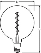 Osram LED Vintage 1906 Globe G200 Filament Gold 5-28W/820 E27 300lm klar Warm Comfort Light 340° dimmbar