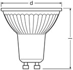 LEDVANCE LED STAR PAR16 4,3-50W/827 GU10 350lm klar warmweiß 36° nicht dimmbar