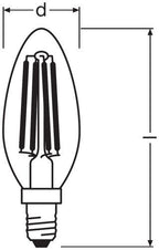 LEDVANCE LED Bellalux Filament Classic B 4-40W/827 E14 470lm klar warmweiß 300° 2er Pack