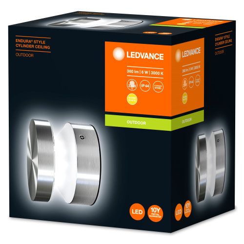 LEDVANCE LED Wandleuchte Endura Style Zylinder 6W/830 360lm nicht dimmbar steel IP44
