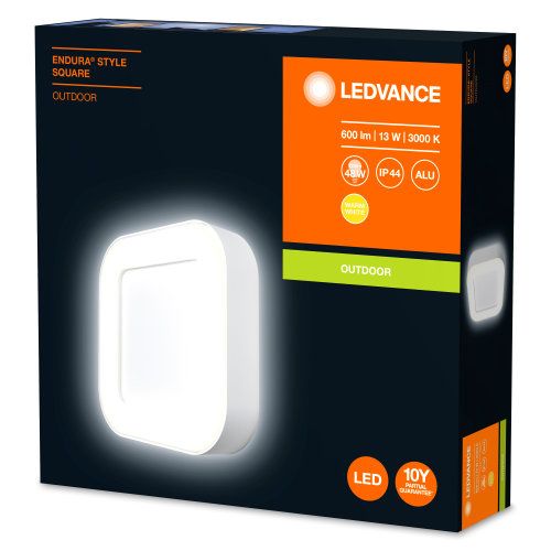 LEDVANCE LED Wandleuchte Endura Style Square 13W/830 600lm warmweiß nicht dimmbar weiß IP44