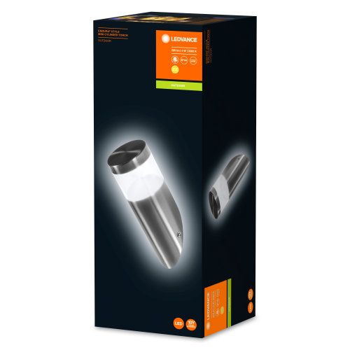 LEDVANCE LED Wandleuchte Endura Style Mini Zylinder Torch 4W/830 250lm warmweiß nicht dimmbar steel IP44