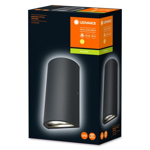LEDVANCE LED Wandleuchte Endura Style Up&Down 11,5W/830 700lm warmweiß nicht dimmbar dunkelgrau IP44