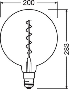 Osram LED Vintage 1906 Globe G200 Filament Smoke 5-12W/818 E27 110lm klar Warm Comfort Light 340° dimmbar