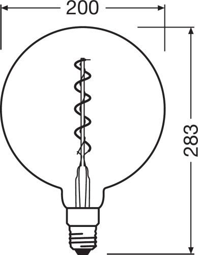 Osram LED Vintage 1906 Globe G200 Filament Smoke 5-12W/818 E27 110lm klar Warm Comfort Light 340° dimmbar