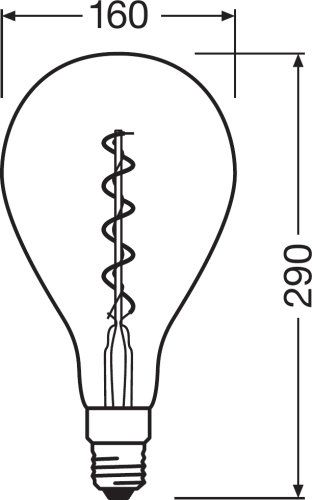 Osram LED Vintage 1906 Classic A160 Filament Smoke 5-12W/818 E27 110lm klar Warm Comfort Light 340° dimmbar