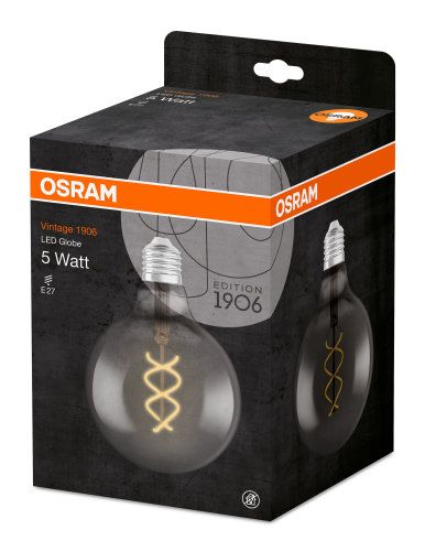 Osram LED Vintage 1906 Globe G125 Filament Smoke 5-15W/818 E27 140lm klar Warm Comfort Light 330° nicht dimmbar