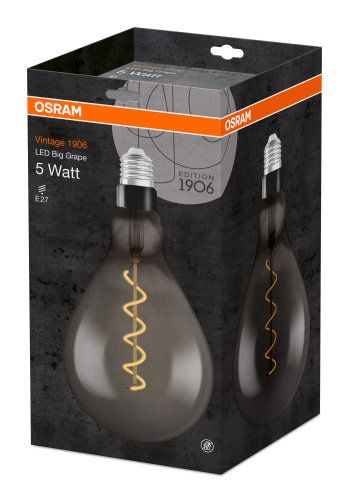 Osram LED Vintage 1906 Classic A160 Filament Smoke 5-12W/818 E27 110lm klar Warm Comfort Light 340° nicht dimmbar
