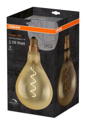 Osram LED Vintage 1906 Classic A160 Filament Gold 5-28W/820 E27 300lm klar Warm Comfort Light 340° dimmbar
