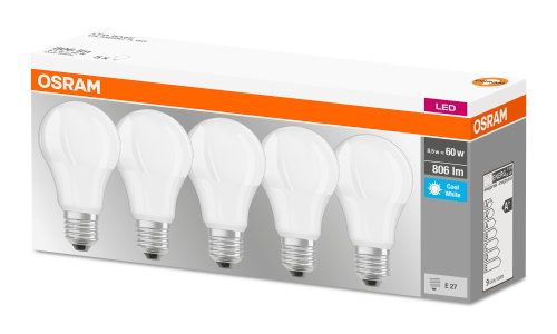 LEDVANCE LED Base Classic A 8,5-60W/840 E27 806 matt kaltweiß 200° nicht dimmbar