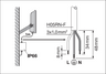 LEDVANCE Floodlight 50 41/27 W 6500 K 6000/4000 lm SYM 100° IP66 D-Zeichen schwarz – Maßzeichnung
