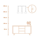Osram Pendelleuchte Decor Raffia Linear 3-flammig E27 – Maßzeichnung mit Abmessungen