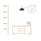 Osram LED Pendelleuchte Decor Paper Drop 1-flammig – Maßzeichnung mit Abmessungen