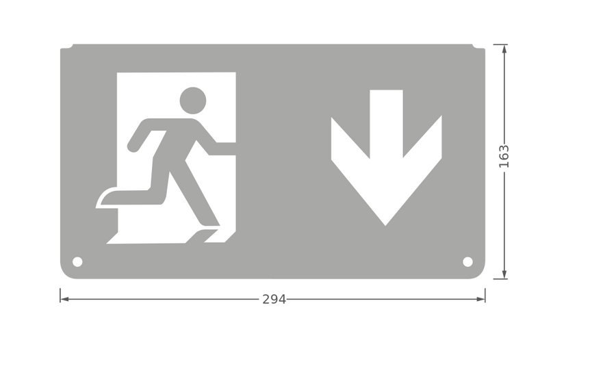 LEDVANCE Leuchten-Zubehör EM Exit Picto Down Piktogrammeinsatz Grün