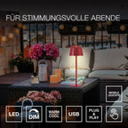Osram LED Tischleuchte Endura Style USB 2,5W/2700-6500K 200lm tunable white dimmbar beige IP54 – Infografik
