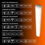 Osram LED Feuchtraumleuchte Sensor 150cm 19W/4000K 1900lm neutralweiß nicht dimmbar grau IP65 – Infografik