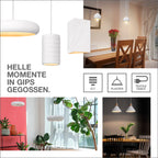 Osram Pendelleuchte Decor Plaster Cone 1-flammig E27 nicht dimmbar weiß IP20 – Infografik