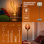 Osram Stehleuchte Decor Stick Short 1-flammig E27 nicht dimmbar dunkelgrau IP20 – Infografik