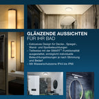Osram LED Deckenleuchte Orbis Flame 3-flammig Click 16,5W/3000-4000K 1050lm tunable white nicht dimmbar schwarz IP44 – Infografik