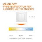 LEDVANCE Leuchte Orbis Flame 2X5.5W Click CCT Chrome 11W 700lm IP44 – Infografik