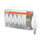 Osram LED Base Classic B Retro 4-40W/827 E14 470lm echt warmweiß nicht dimmbar matt - 5er Pack – Produkt mit Verpackung