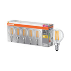 Osram LED Base Classic P Filament 4-40W/827 E14 470lm warmweiß nicht dimmbar klar 300° - 5er Pack – Produkt mit Verpackung