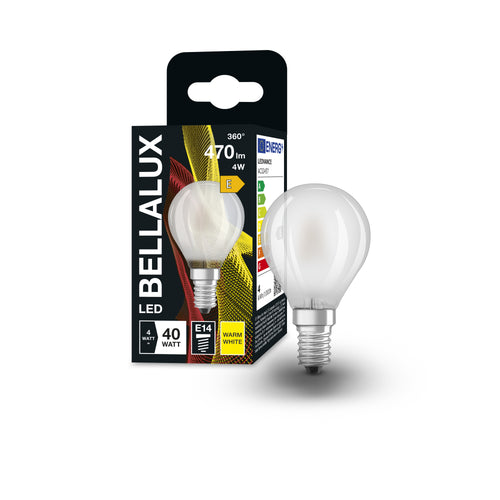 Osram LED Bellalux Classic P Glas 4,5-40W/827 E14 matt 300° 470lm warmweiß nicht dimmbar – Produkt mit Verpackung