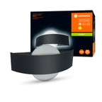 LEDVANCE LED Wandleuchte Endura Style Shield Round 11,5W/830 400lm warmweiß nicht dimmbar dunkelgrau IP44 – Produkt mit Verpackung