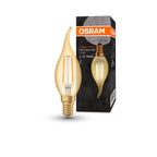 Osram LED Vintage 1906 Classic BA Filament Gold 1,5-12W/824 E14 120lm klar warmweiß 300° nicht dimmbar – Produkt mit Verpackung