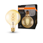 Osram LED Vintage 1906 Globe G125 Filament Gold 4,5-25W/820 E27 250lm klar Warm Comfort Light 330° dimmbar – Produkt mit Verpackung