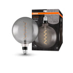 Osram LED Vintage 1906 Globe G200 Filament Smoke 5-12W/818 E27 110lm klar Warm Comfort Light 340° dimmbar – Produkt mit Verpackung