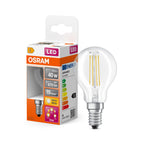 Osram / Ledvance LED Filament Superstar Classic P klar 320° Plus 4-40W/827 warmweiß 470lm E14 220-240V – Produkt mit Verpackung