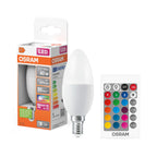 Osram / Ledvance LED Kerze B matt 200° 4,9-40W/827 RGBW einstellbar 470lm E14 220-240V dimmbar – Produkt mit Verpackung