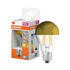 Osram / Ledvance LED Filament Classic A verspiegelt gold 300° 6,5-50W/827 warmweiß 650lm E27 220-240V – Produkt mit Verpackung