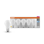 Osram LED Base Classic A Filament 6,5-60W/840 E27 806lm matt kaltweiß nicht dimmbar 5er Pack – Produkt mit Verpackung