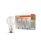 Osram LED Base Classic A Filament 7,5-75W/827 E27 1055lm klar warmweiß nicht dimmbar 3er Pack – Produkt mit Verpackung