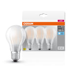 Osram LED Base Classic A Filament 7,5-75W/840 E27 1055lm matt kaltweiß nicht dimmbar 3er Pack – Produkt mit Verpackung