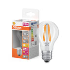 Osram LED Filament Star+ Classic A klar 320° Sensor 7,3-60W/827 warmweiß 806lm E27 220-240V – Produkt mit Verpackung