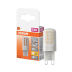 Osram / Ledvance LED Pin matt 300° 4,2-37W/827 warmweiß 430lm G9 220-240V – Produkt mit Verpackung